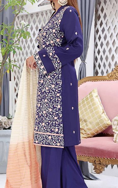 Vs Textile Royal Blue Lawn Suit | Pakistani Lawn Dress in USA- Image 2