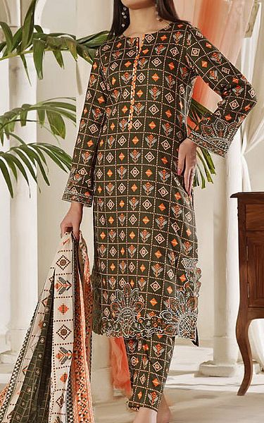 Vs Textile Lisbon Brown Cotton Suit | Pakistani Winter Dresses- Image 1