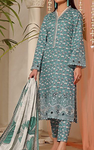 Vs Textile Bluish Grey Cotton Suit | Pakistani Winter Dresses- Image 1