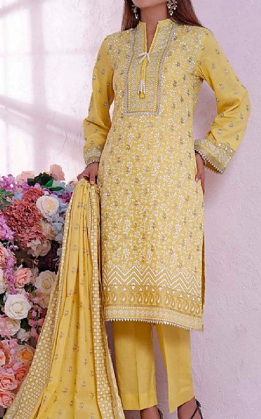 Vs Textile Sand Gold Cambric Suit | Pakistani Dresses in USA- Image 1