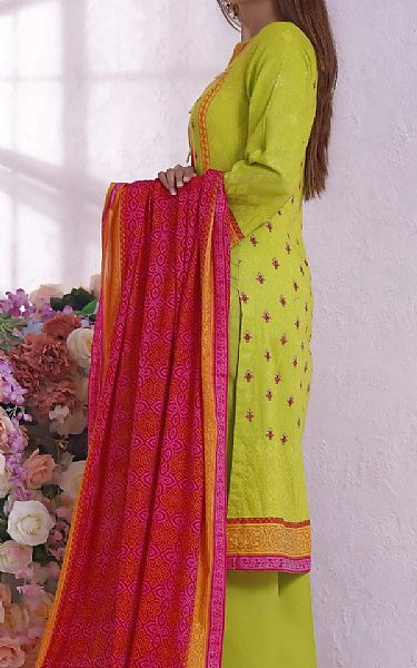 Vs Textile Neon Green Cambric Suit | Pakistani Dresses in USA- Image 2