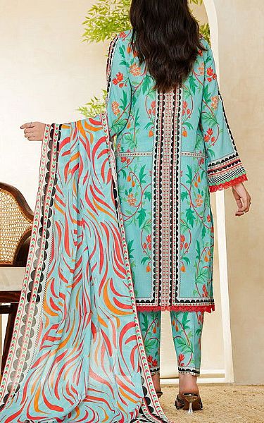 Vs Textile Turquoise Lawn Suit | Pakistani Lawn Dress in USA- Image 2