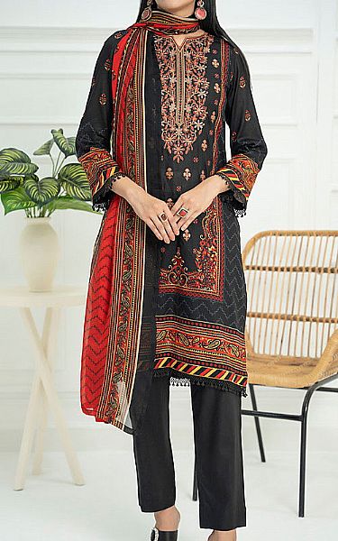 Vs Textile Black Lawn Suit | Pakistani Lawn Dress in USA- Image 1