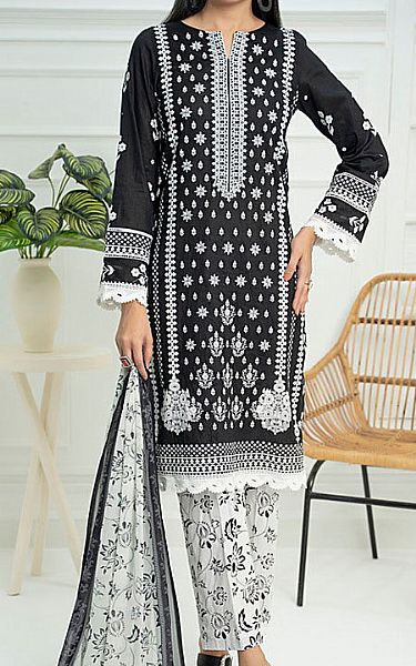 Vs Textile Black/White Lawn Suit | Pakistani Lawn Dress in USA- Image 1
