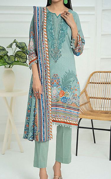 Vs Textile Light Turquoise Lawn Suit | Pakistani Lawn Dress in USA- Image 1