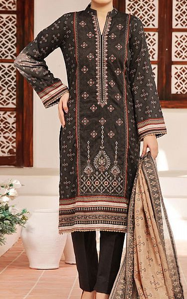 Vs Textile Black Lawn Suit | Pakistani Lawn Dress in USA- Image 1