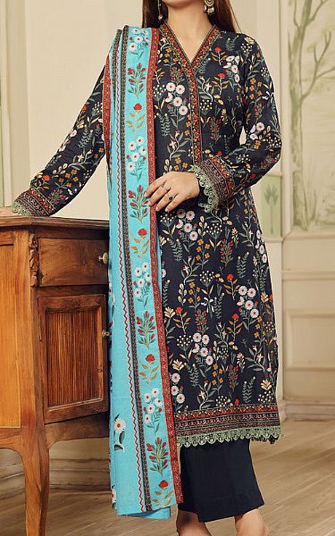 Vs Textile Charcoal Lawn Suit | Pakistani Lawn Dress in USA- Image 1