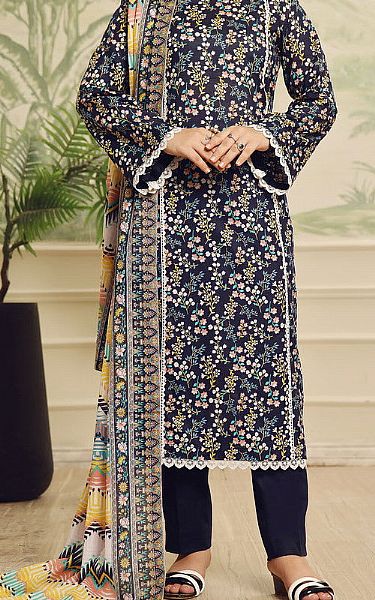 Vs Textile Navy Lawn Suit | Pakistani Lawn Dress in USA- Image 1