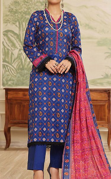 Vs Textile Blue Lawn Suit | Pakistani Lawn Dress in USA- Image 1