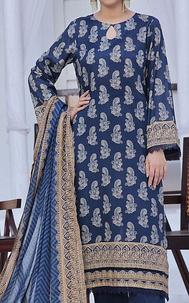 Vs Textile Navy Blue Lawn Suit | Pakistani Lawn Dress in USA- Image 2