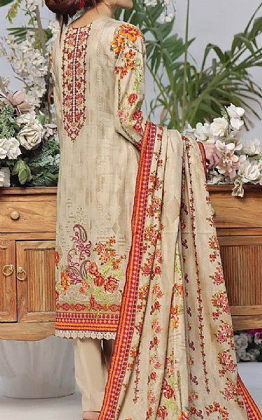 Vs Textile Beige Lawn Suit | Pakistani Lawn Suits- Image 2