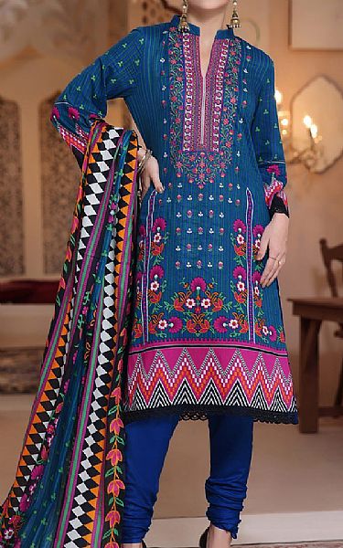 Vs Textile Royal Blue Lawn Suit | Pakistani Lawn Suits- Image 1