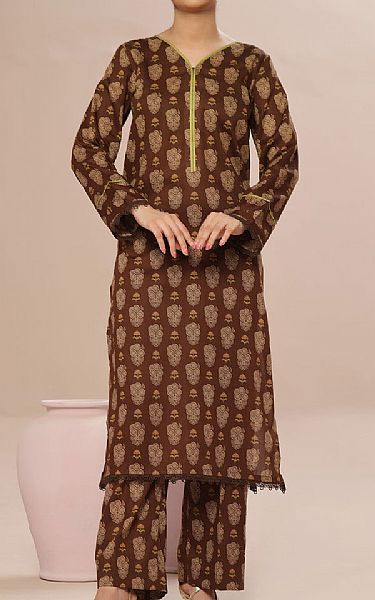 Vs Textile Brown Cambric Suit (2 Pcs) | Pakistani Winter Dresses in USA- Image 1