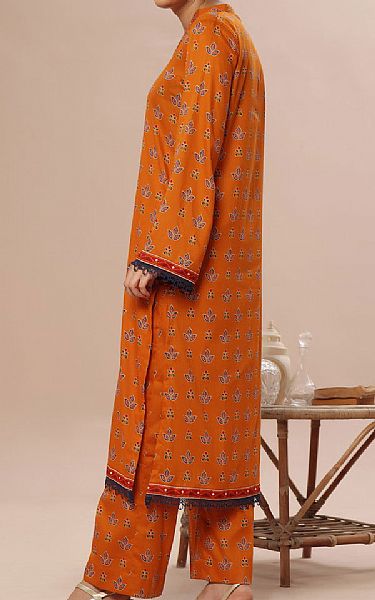 Vs Textile Bright Orange Cambric Suit (2 Pcs) | Pakistani Winter Dresses in USA- Image 2