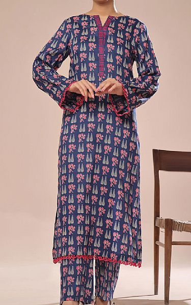 Vs Textile Blue Cambric Suit (2 Pcs) | Pakistani Winter Dresses in USA- Image 1