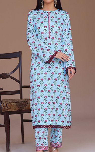 Vs Textile Tropical Blue Cambric Suit (2 Pcs) | Pakistani Winter Dresses in USA- Image 1