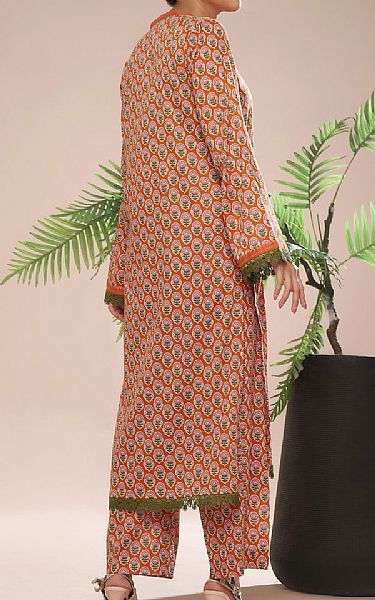 Vs Textile Orange/Green Cambric Suit (2 Pcs) | Pakistani Winter Dresses in USA- Image 2