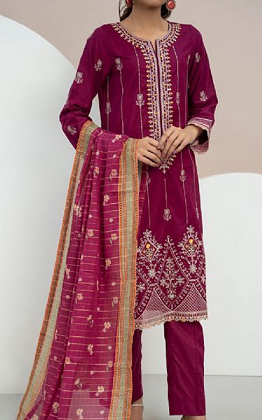 Vs Textile Pansy Purple Cotton Suit | Pakistani Winter Dresses in USA- Image 1