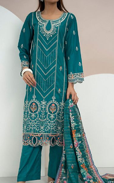Vs Textile Teal Green Cotton Suit | Pakistani Winter Dresses in USA- Image 1