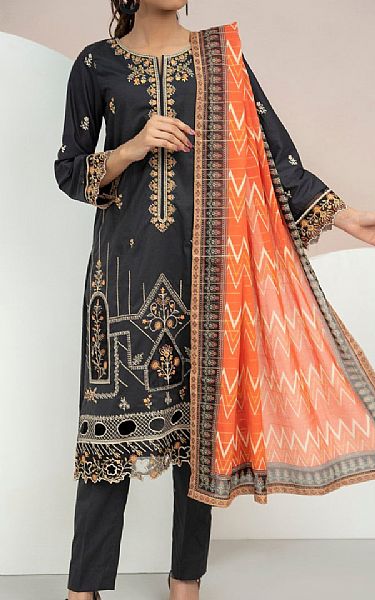 Vs Textile Black Cotton Suit | Pakistani Winter Dresses in USA- Image 1