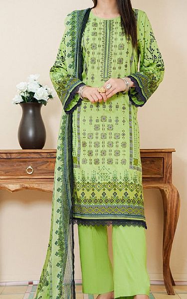Vs Textile Light Green Lawn Suit | Pakistani Lawn Dress in USA- Image 1