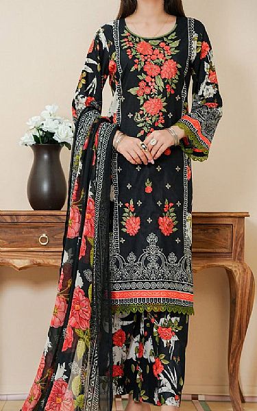 Vs Textile Black Lawn Suit | Pakistani Lawn Dress in USA- Image 1