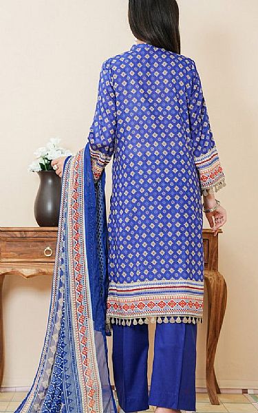 Vs Textile Royal Blue Lawn Suit | Pakistani Lawn Dress in USA- Image 2