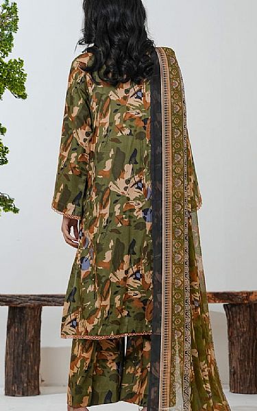 Vs Textile Olive Green Lawn Suit | Pakistani Lawn Dress in USA- Image 2