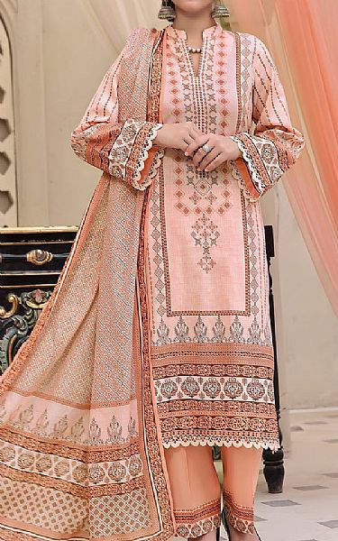 Vs Textile Cavern Pink Lawn Suit | Pakistani Lawn Suits- Image 1
