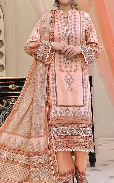 Vs Textile Cavern Pink Lawn Suit | Pakistani Lawn Dress in USA- Image 1