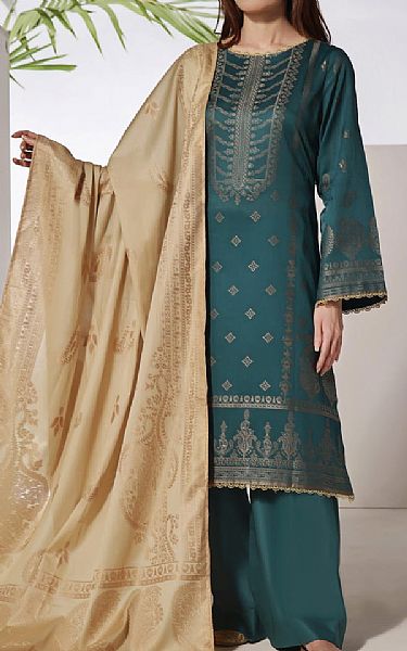 Vs Textile Teal Lawn Suit | Pakistani Lawn Suits- Image 1