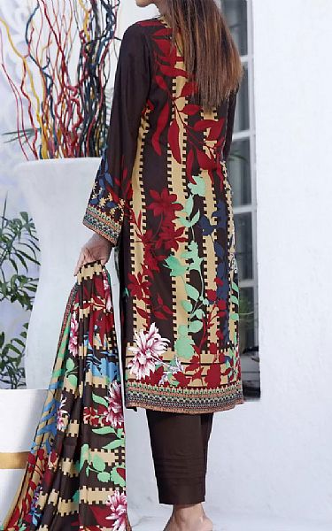 Vs Textile Redwood Brown Linen Suit | Pakistani Dresses in USA- Image 2