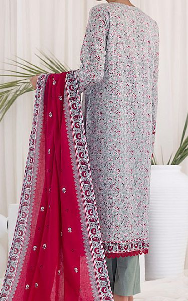 Vs Textile Grey/Cardinal Lawn Suit | Pakistani Lawn Dress in USA- Image 2