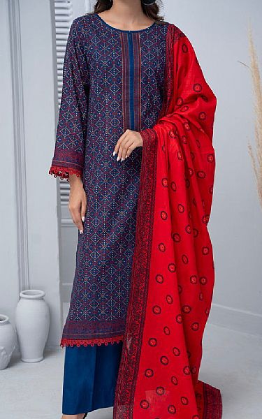 Vs Textile Blue Lawn Suit | Pakistani Lawn Dress in USA- Image 1