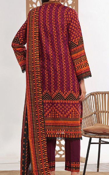 Vs Textile Wine Berry Lawn Suit | Pakistani Lawn Dress in USA- Image 2