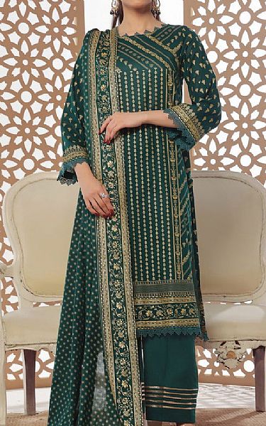 Vs Textile Green Lawn Suit | Pakistani Lawn Dress in USA- Image 1