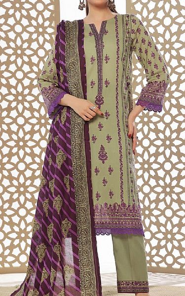 Vs Textile Sage Green Lawn Suit | Pakistani Lawn Dress in USA- Image 1