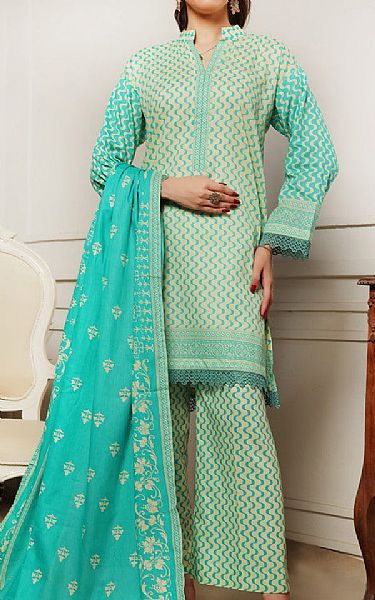 Vs Textile Sea Green Lawn Suit | Pakistani Lawn Dress in USA- Image 1