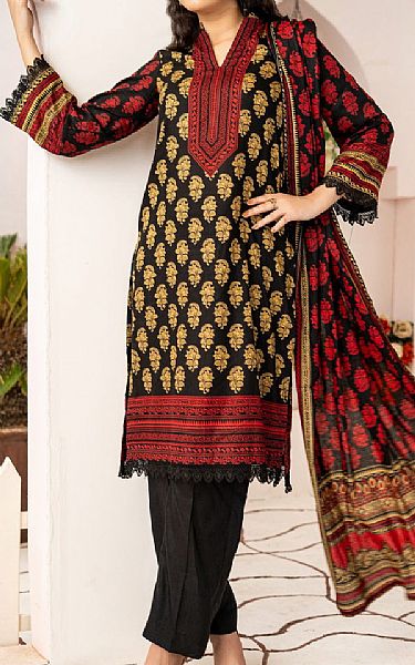 Vs Textile Black Cambric Suit | Pakistani Winter Dresses in USA- Image 1