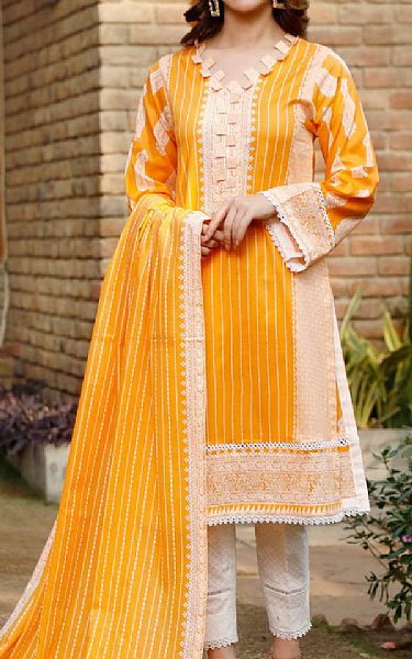 Vs Textile Dark Orange Cambric Suit | Pakistani Winter Dresses in USA- Image 1