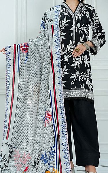 Vs Textile Black Lawn Suit | Pakistani Lawn Dress in USA- Image 1