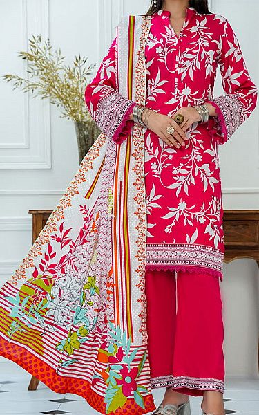 Vs Textile Solid Pink Lawn Suit | Pakistani Lawn Dress in USA- Image 1