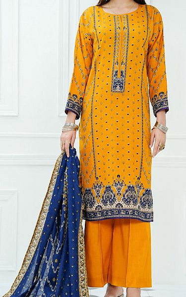 Vs Textile Mustard Lawn Suit | Pakistani Lawn Dress in USA- Image 1