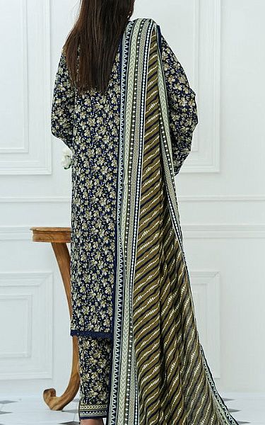Vs Textile Olive/Blue Lawn Suit | Pakistani Lawn Dress in USA- Image 2