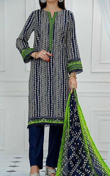 Vs Textile Navy Blue Lawn Suit | Pakistani Lawn Dress in USA- Image 1