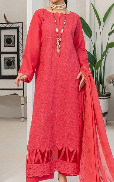 Vs Textile Pastel Red Lawn Suit | Pakistani Lawn Dress in USA- Image 1