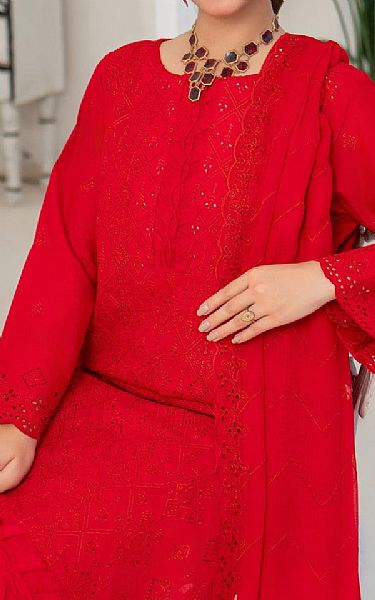 Vs Textile Red Lawn Suit | Pakistani Lawn Dress in USA- Image 2