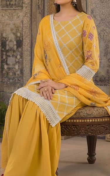 Vs Textile Mustard Lawn Suit | Pakistani Lawn Dress in USA- Image 2