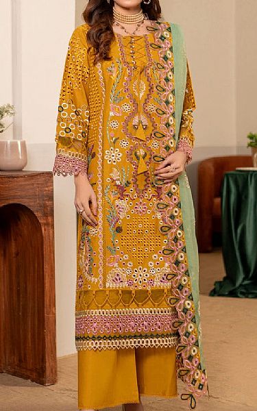 Vs Textile Mustard Lawn Suit | Pakistani Lawn Dress in USA- Image 1