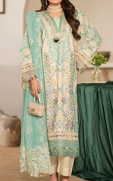 Vs Textile Ivory Lawn Suit | Pakistani Lawn Dress in USA- Image 1
